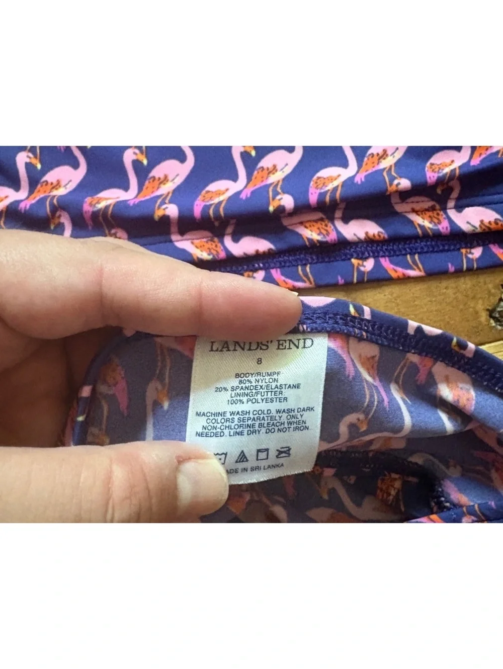 Girls tankini lands end swimsuit size 8